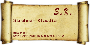 Strohner Klaudia névjegykártya