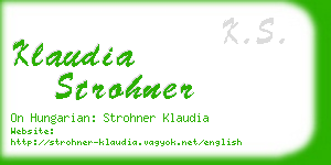 klaudia strohner business card